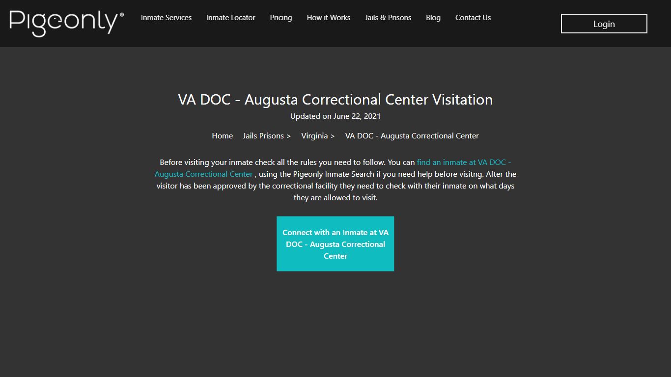 VA DOC - Augusta Correctional Center Visitation - pigeonly.com